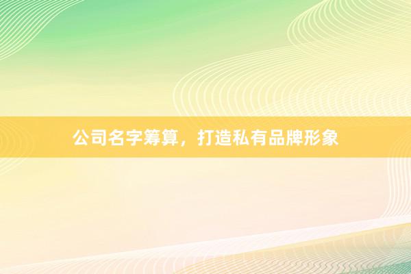 公司名字筹算,打造私有品牌形象